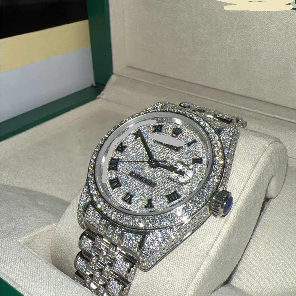 Luxury Silver Diamond Watch